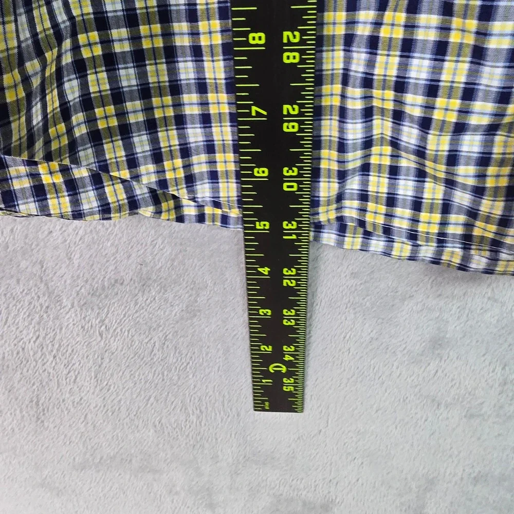 Polo Ralph Lauren Men XL Classic Fit Short Sleeve Plaid Button Down Shirt Yellow